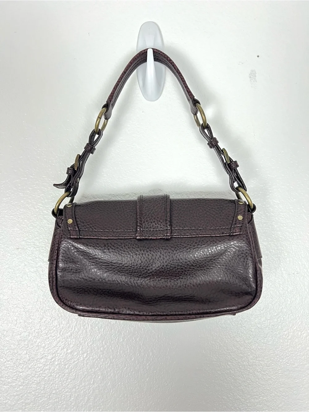 New York & Company Dark Brown Studded Leather Shoulder Bag